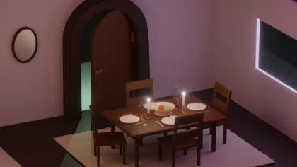 Raum geöffnete Tür